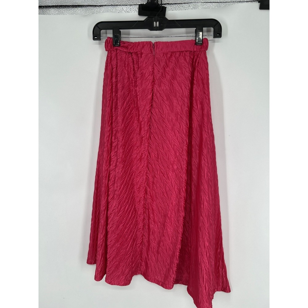Maeve by Anthropologie Skirt Women's Size XS Pink Crinkle Mid Length Back Zip - Picture 2 of 7